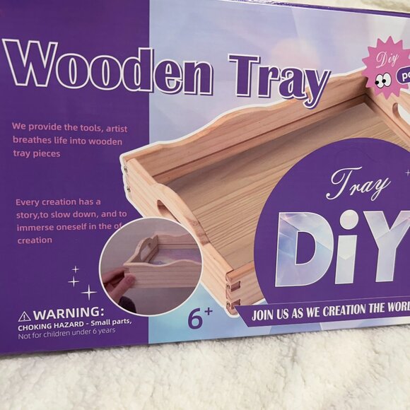 DIY Wooden Tray NIB - Picture 2 of 2